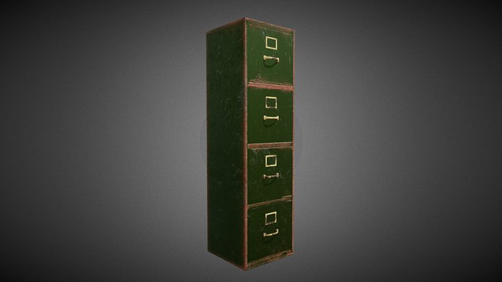 Office Drawer (Edge Rust Metal) 3D Model