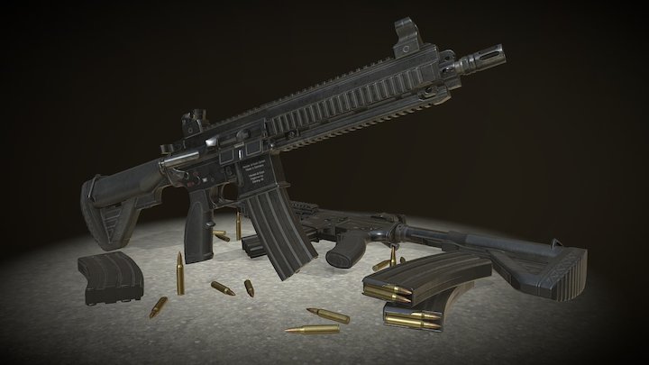 HK416 3D Model