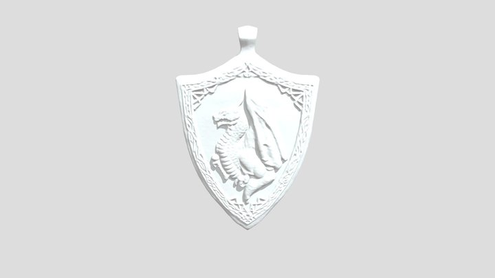 Dragon Shield Pendant 3D Model