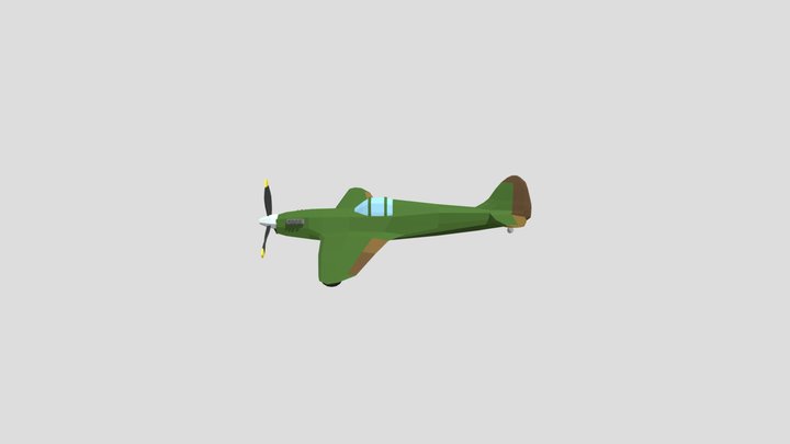 Low Poly Spitfire Airplane 3D Model