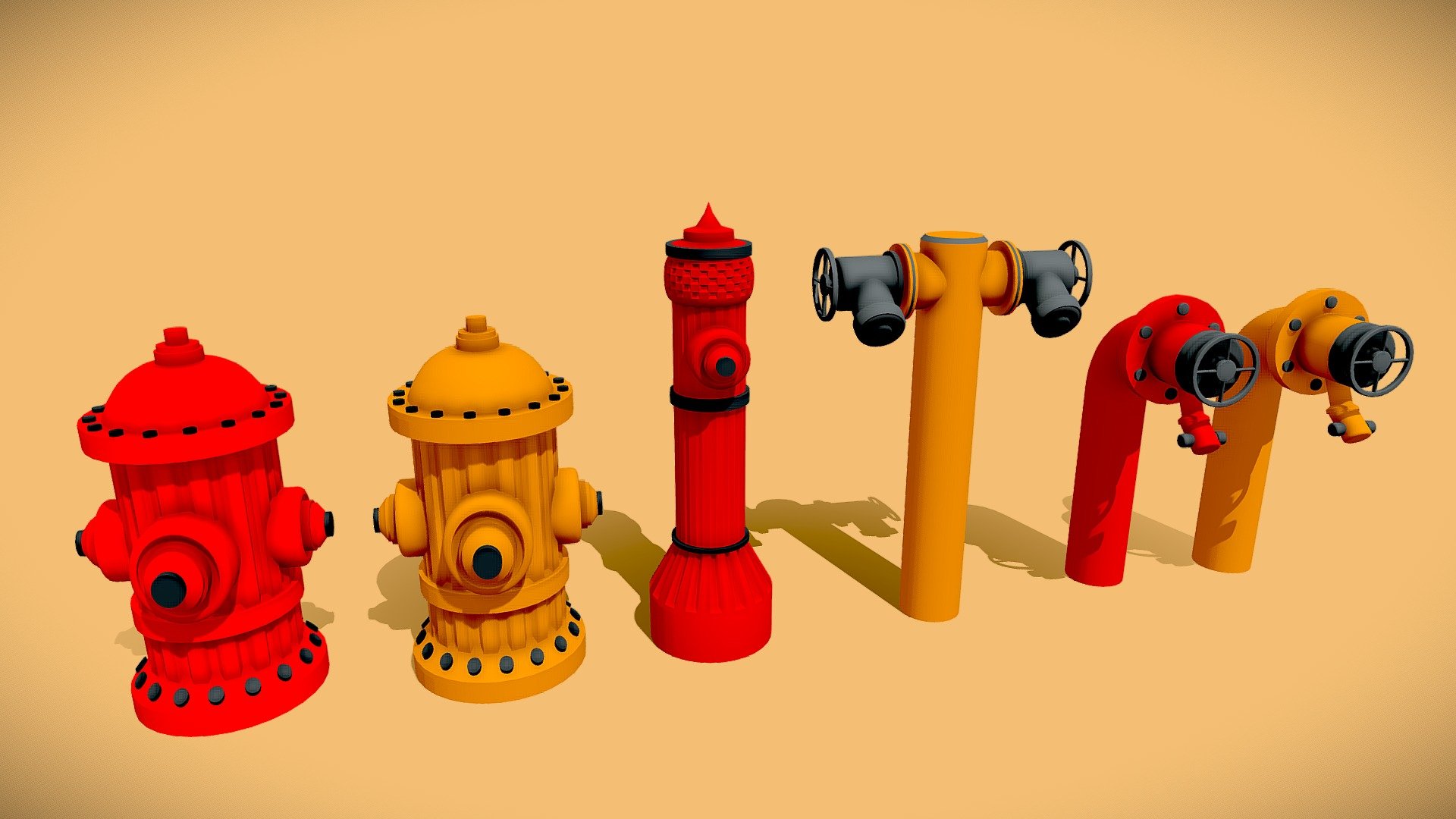 Fire Hydrant pack - Buy Royalty Free 3D model by DARKLORD (@DARK_2LORD2 ...