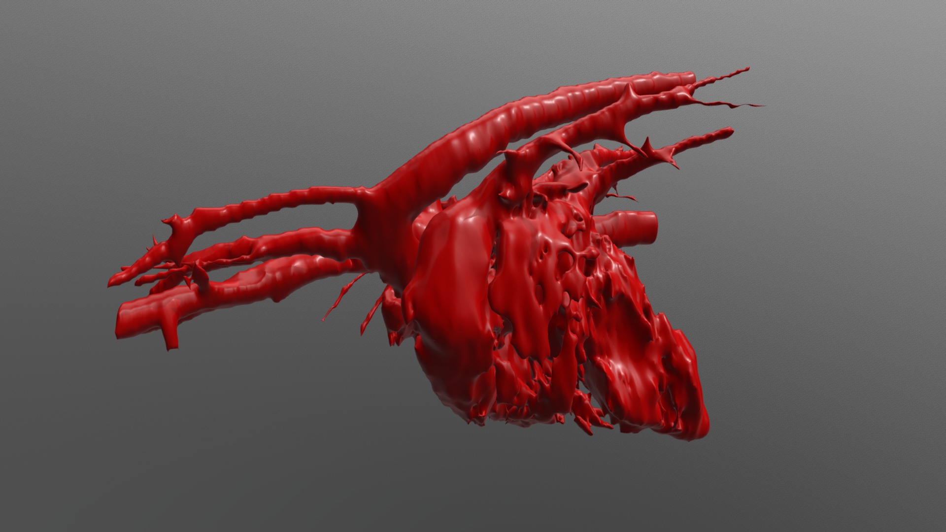 3D model Canine Normal Heart –  Blood Volume - This is a 3D model of the Canine Normal Heart -  Blood Volume. The 3D model is about a red lobster on a white surface.