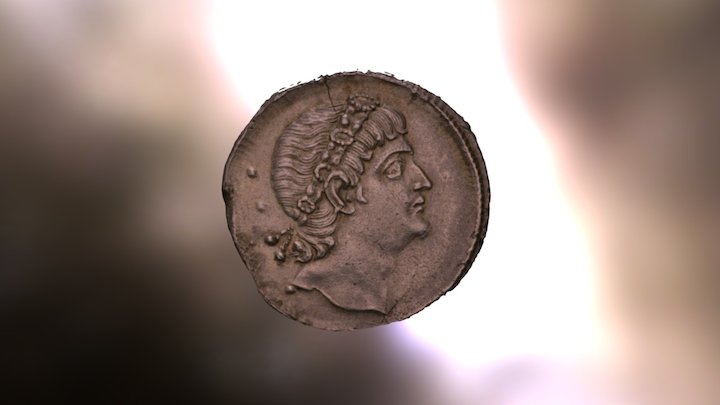 Roman Silver Coin of Emperor Constantine 3D Model