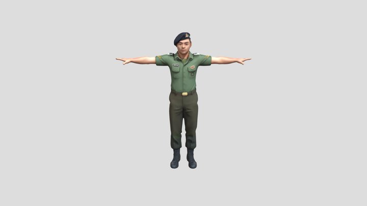 Perwira TNI AD 3D Model
