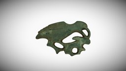 Roman plate brooch depicting raptor and hare