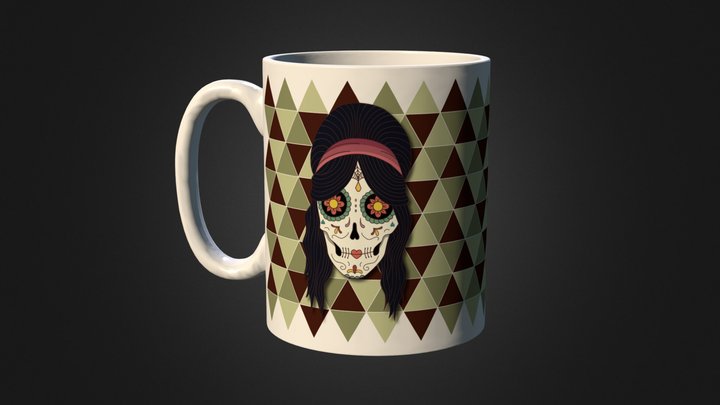 Hipster Skull Woman 3D Model