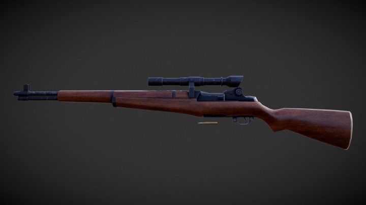 M1 Garand with Scope 3D Model