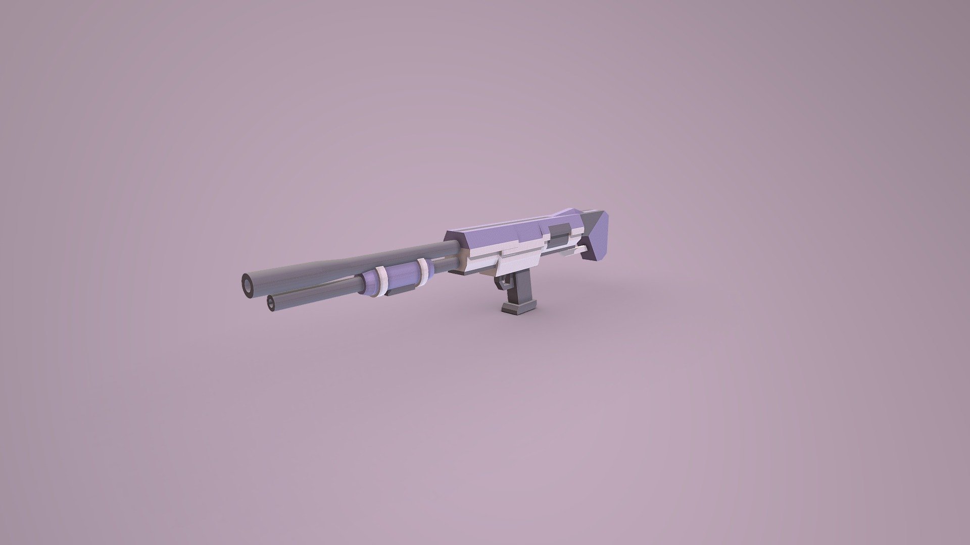 Low Poly Style Winchester Gun