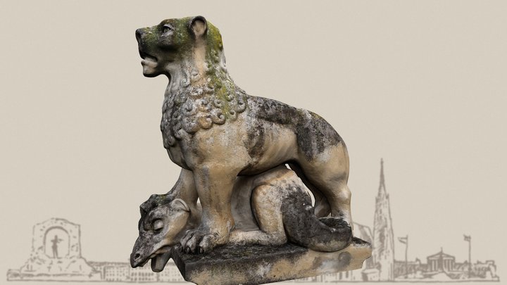 Lion over a slain dragon