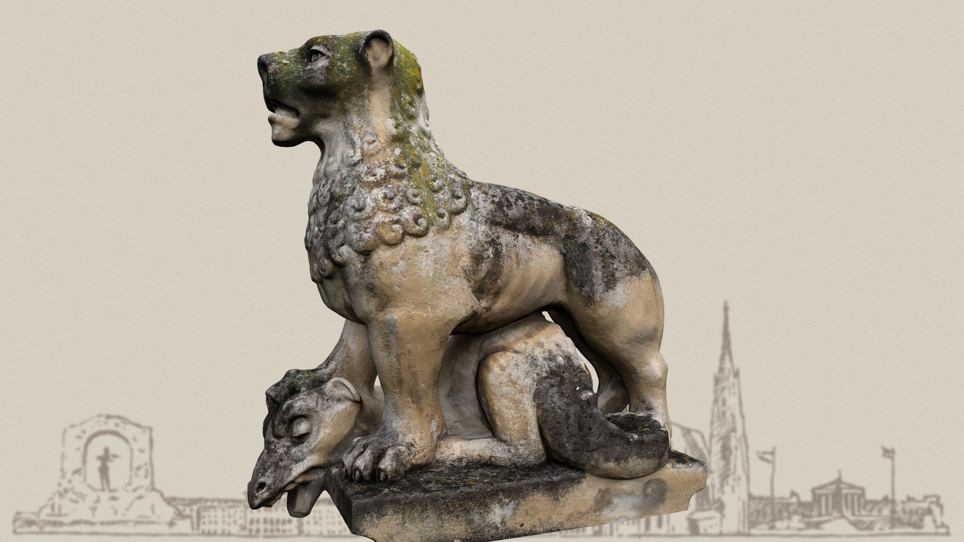 Lion over a slain dragon