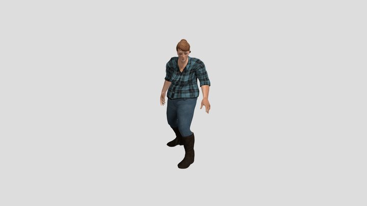 Señora dueña del perro 3D Model