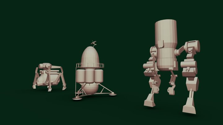 Блокинг:3 модели 3D Model