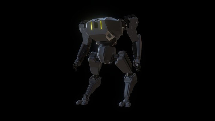 Military Combat Mech GameReady 3D Model