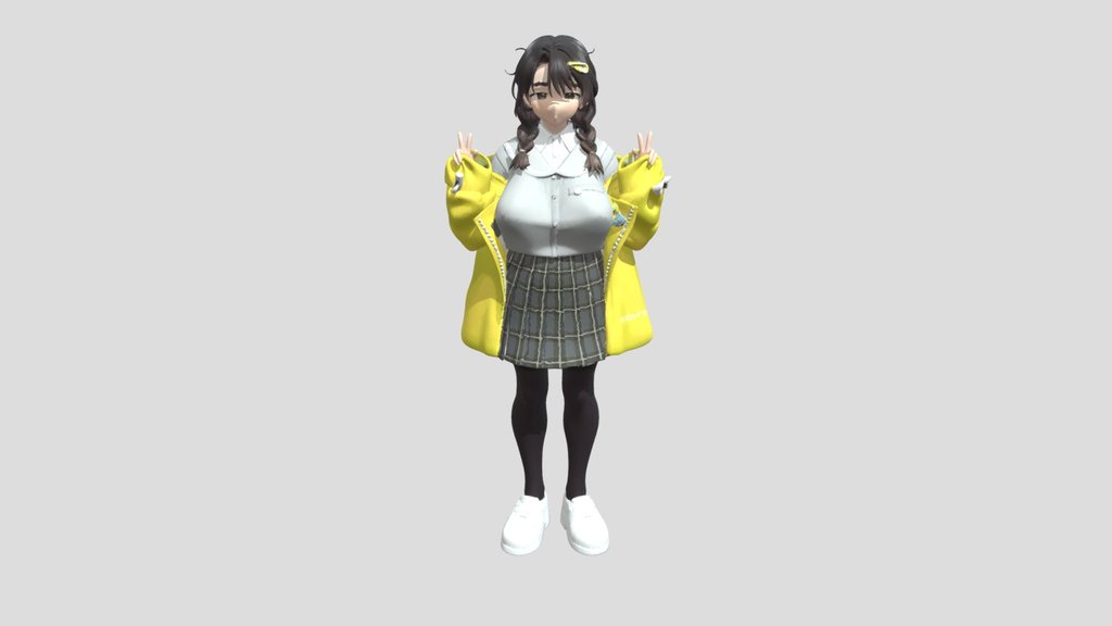 Sunlit Braids in a Yellow Jacket