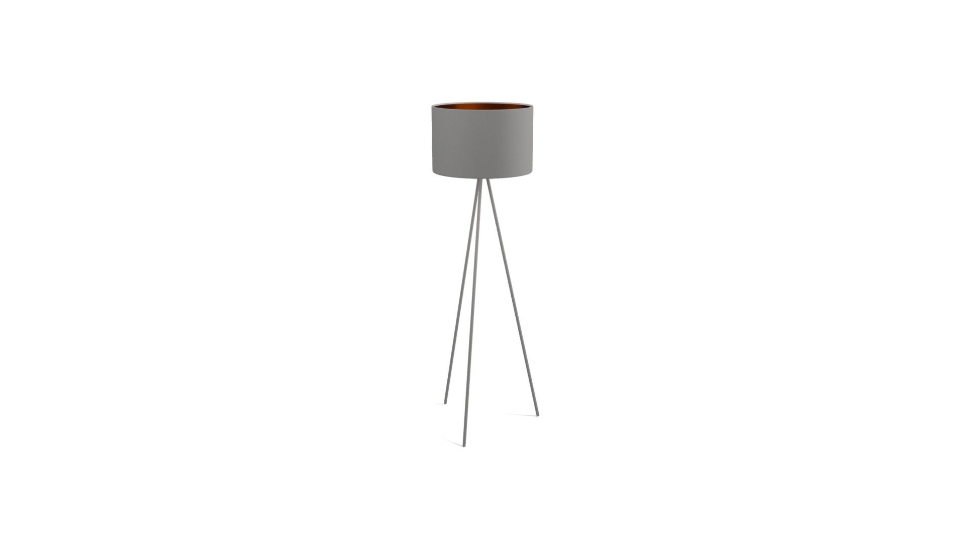 Tris Floor Lamp, Matt Grey and Copper