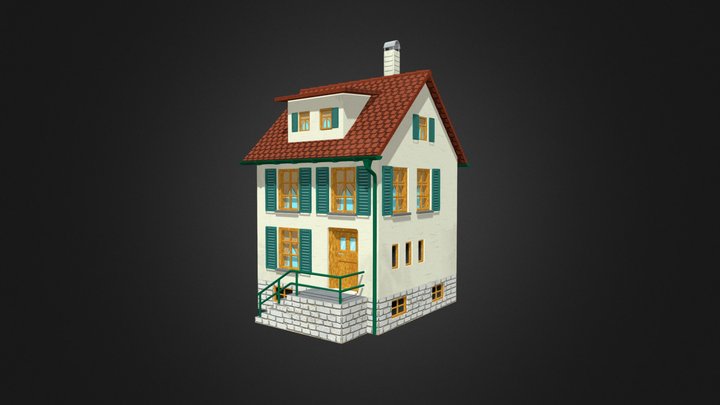 Low Poly Game Ready House Asset 3D Model