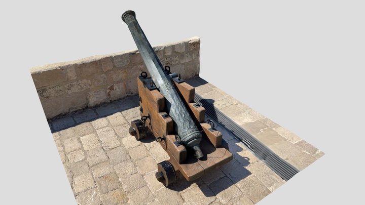 Antique cannon · Lovrjenac Fortress, Dubrovnik 3D Model