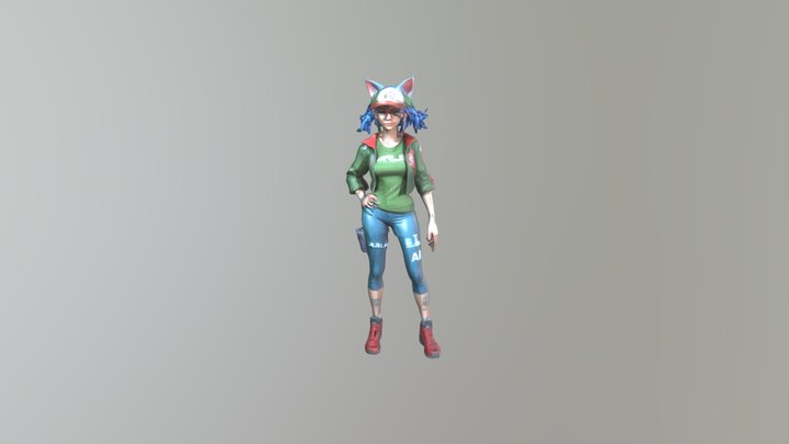 Woman Game Character, 3D Model
