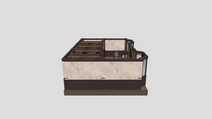 Game Environment_interior_Bookshop 3D Model