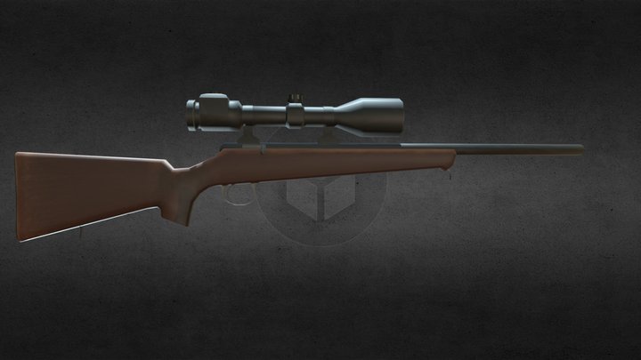 Hunting Rifle Low Poly 3D Model