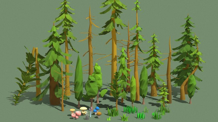 Plants Pack - Coniferous Trees – Modèle 3D gratuit STL