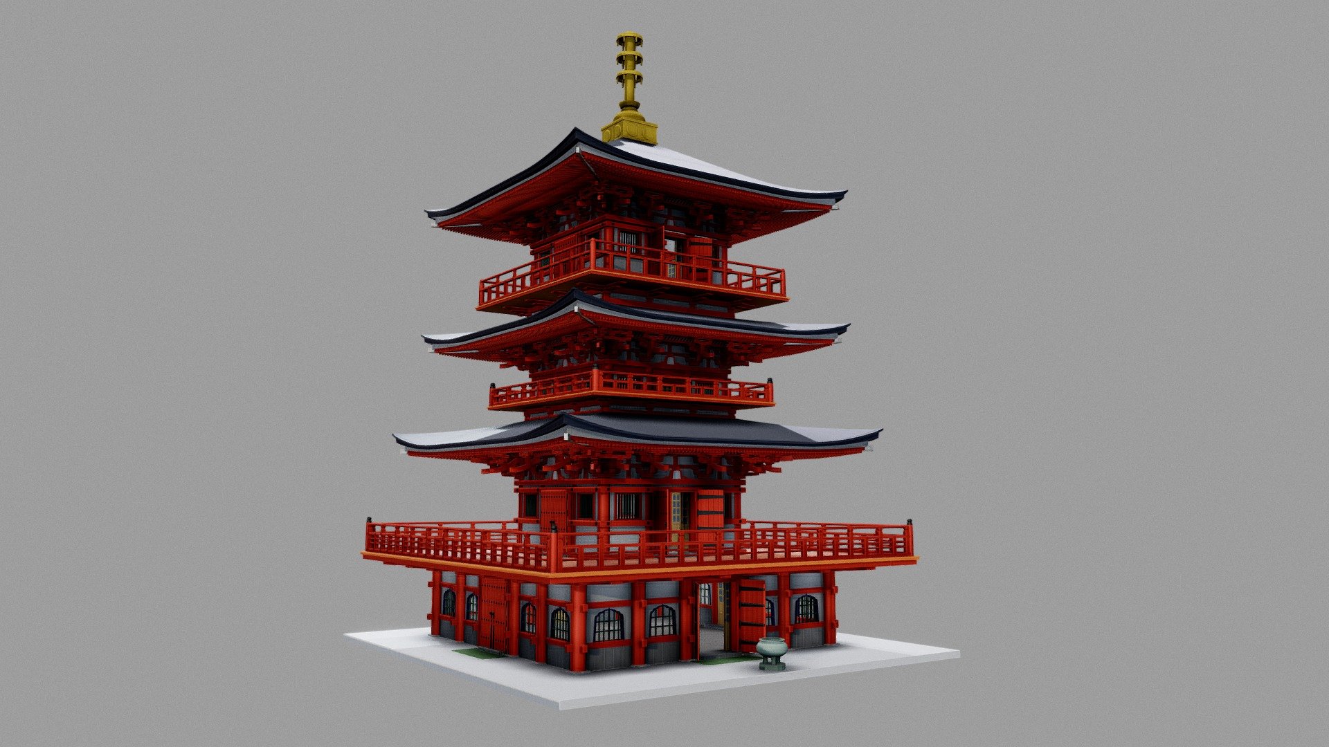 Японский храм 3д