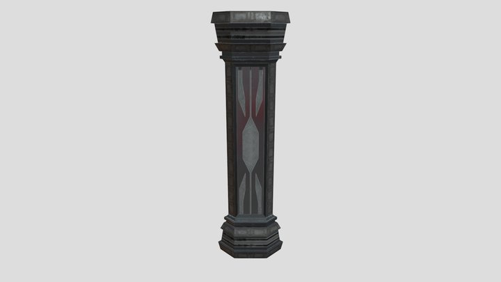 Medieval/Sci-Fi Pillar - Corner Angle 3D Model