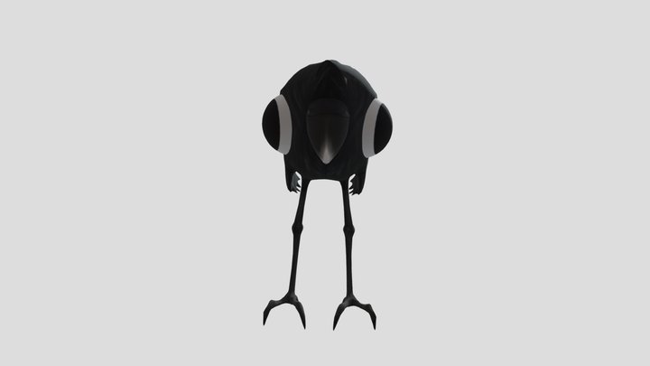 Cute Black Crow 3D Model