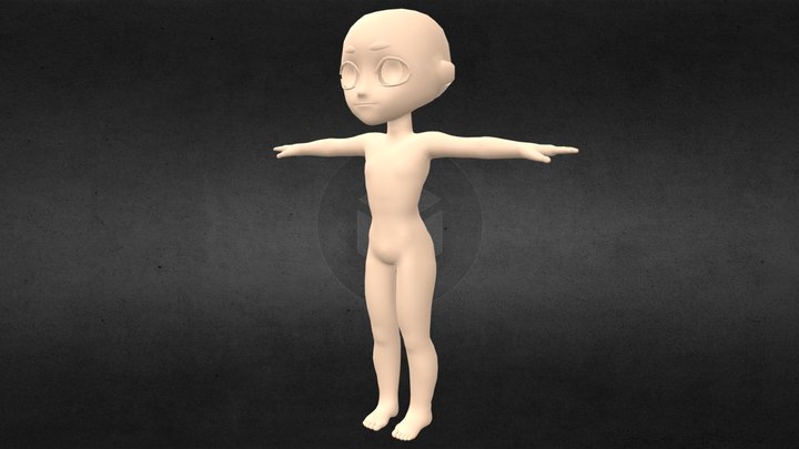Free Midpoly Chibi Base Male – Modello 3D gratuito STL