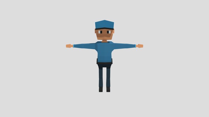 Low Poly Police Officer 3D Model