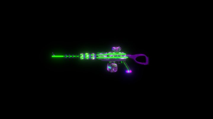 LMG Gun in Alien Invasion Skin 3D Model