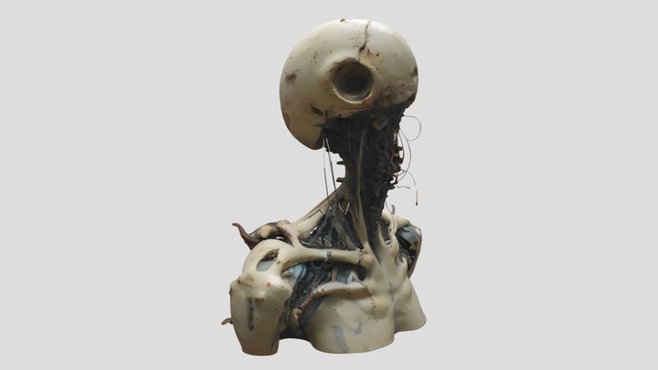 aicreated character model weird humanoid head 3D Model