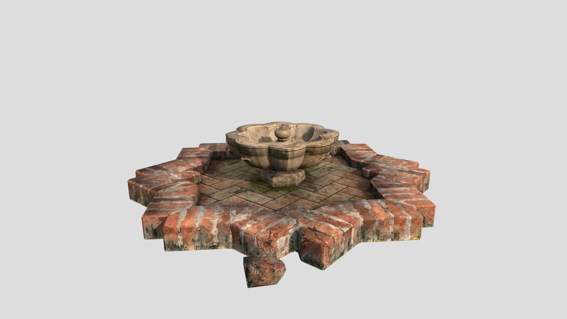 3D model Fountain 02 - This is a 3D model of the Fountain 02. The 3D model is about a stack of bricks.