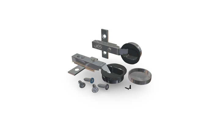 Glass door hinges -Engsel kaca 3D Model