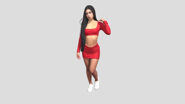 Crimson Confidence Girl – Modello 3D gratuito STL
