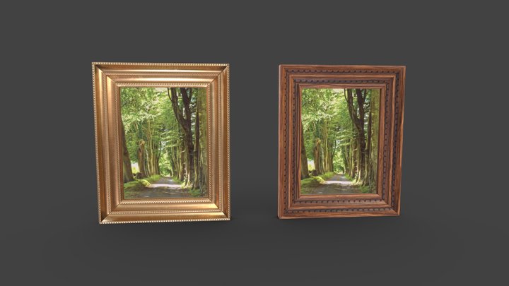 Vintage Framed Oil Painting 21 | Game Assets 3D Model