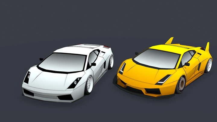 LOW POLY CAR - Lamborghini-Gallardo-LP550 3D Model