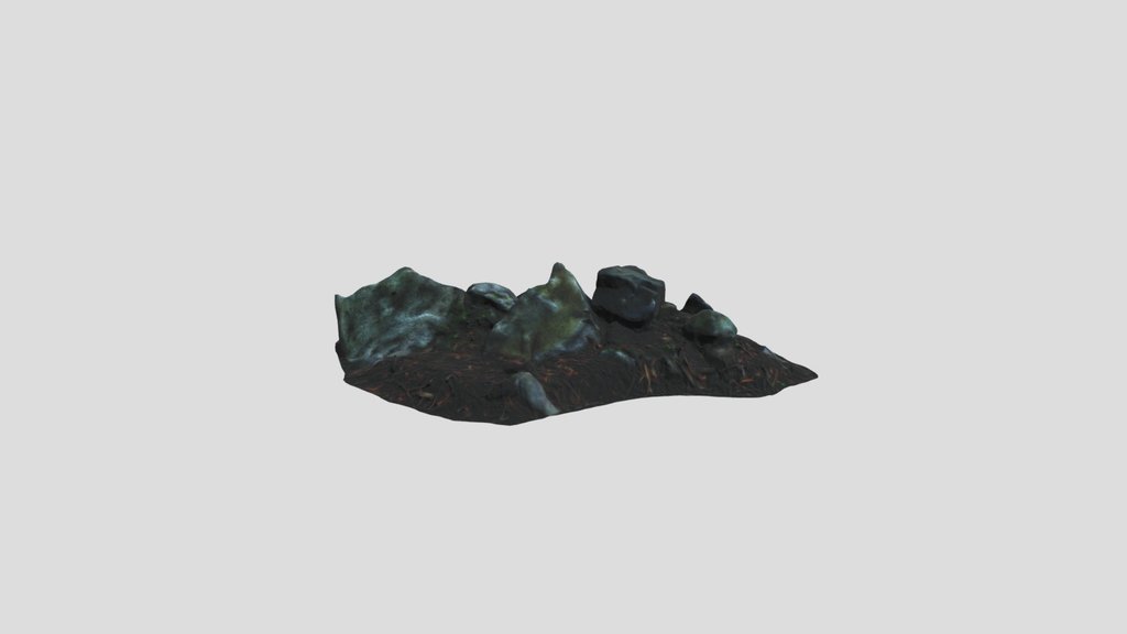 Low Poly Ground Forest Rocks Photoscan