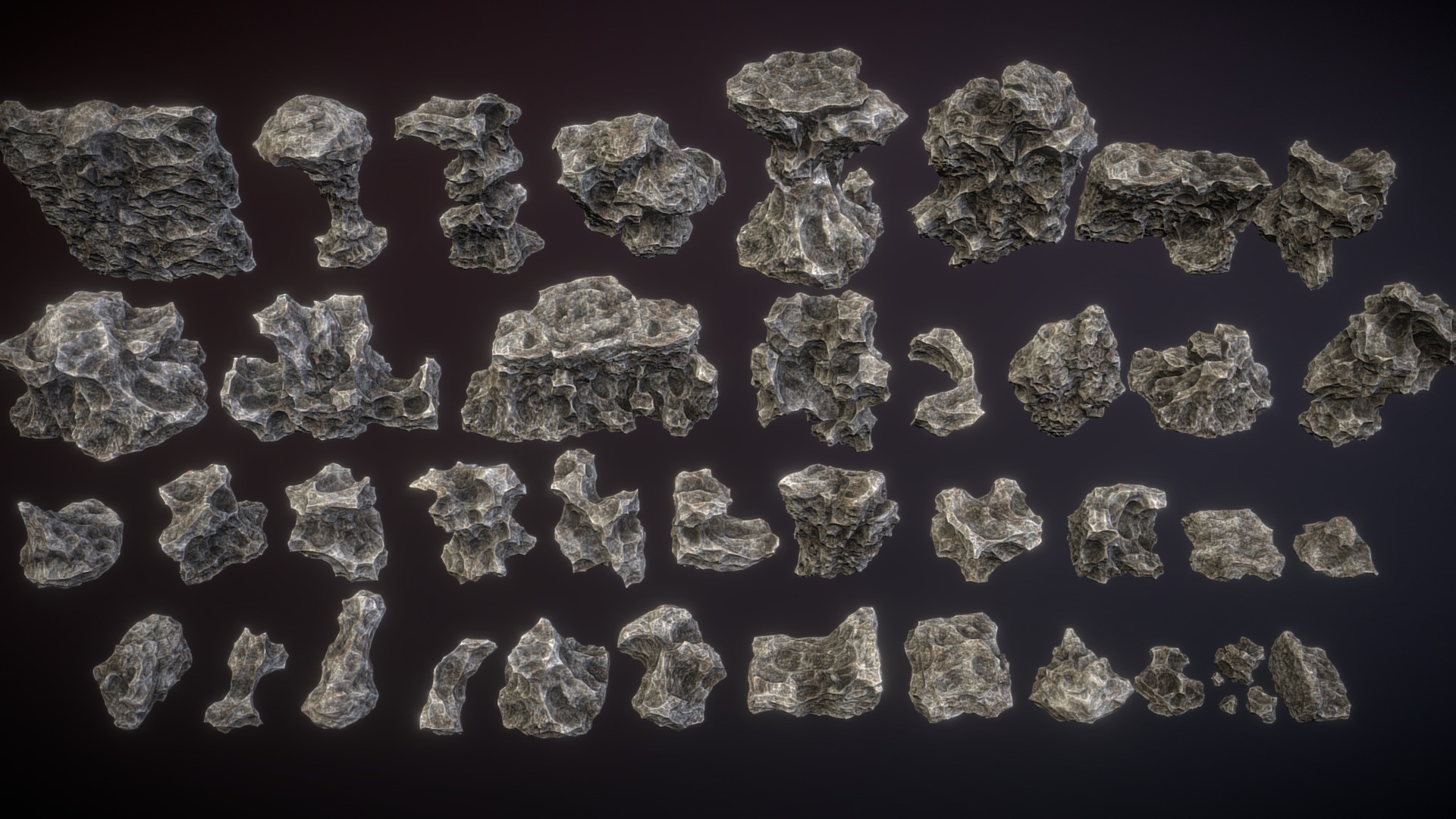 3D model Scraped rocks - This is a 3D model of the Scraped rocks. The 3D model is about a close-up of some rocks.