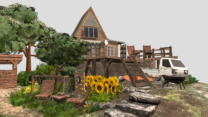 DAE Diorama - Eco House 3D Model