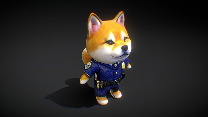 Shiba Inu Police outfit 3D Model