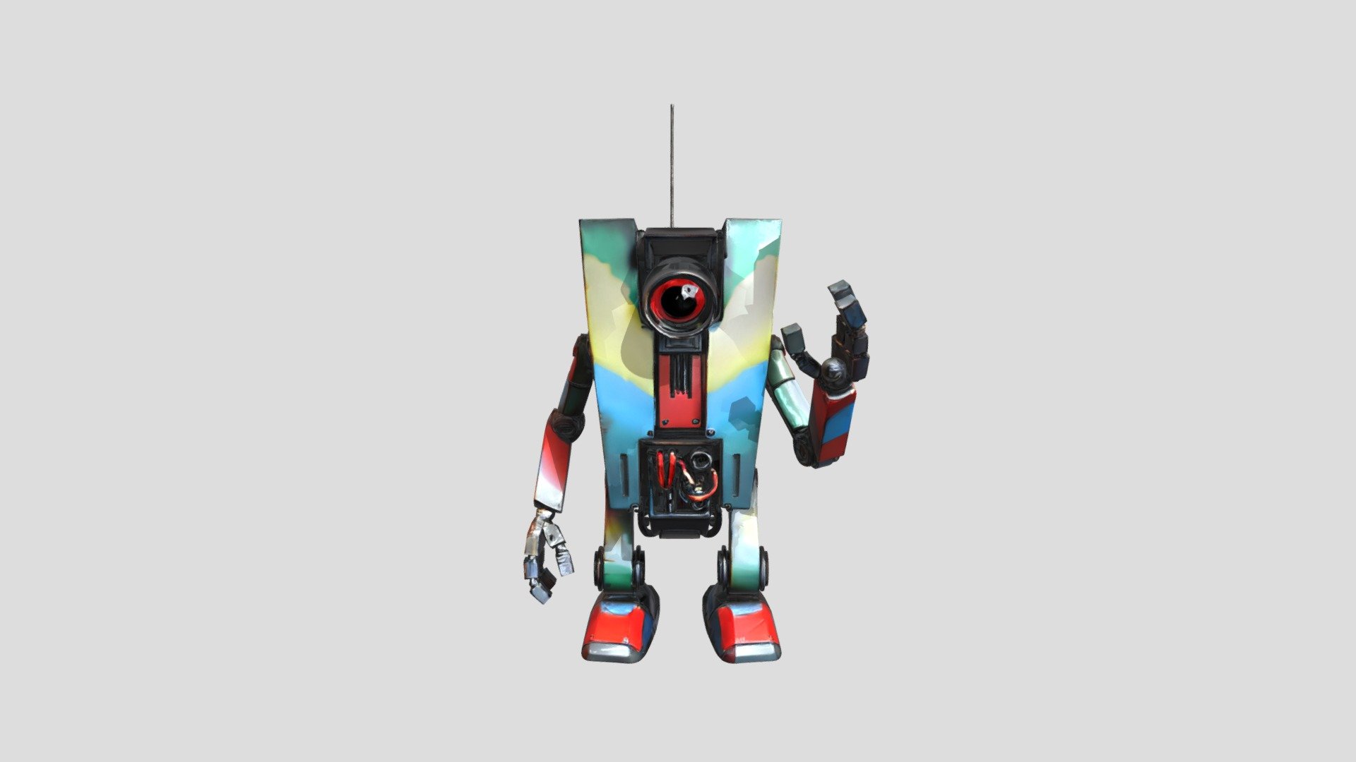 Colorful humanoid robot figure - 3D model by THEkingSWAT09 [5920ec8 ...