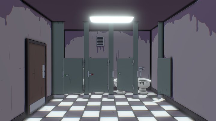 Office Bathroom 3D Model