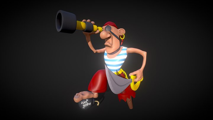 Cartoon Pirate 3D Model
