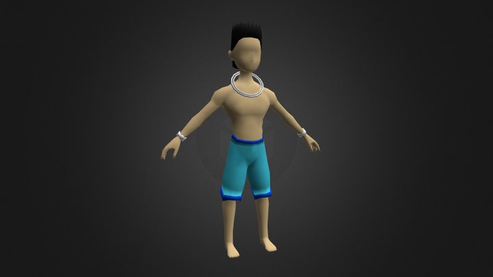 Low poly Male Character 3D Model
