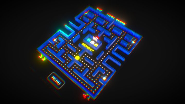 DAY01: PACMAN MAZE 3D Model