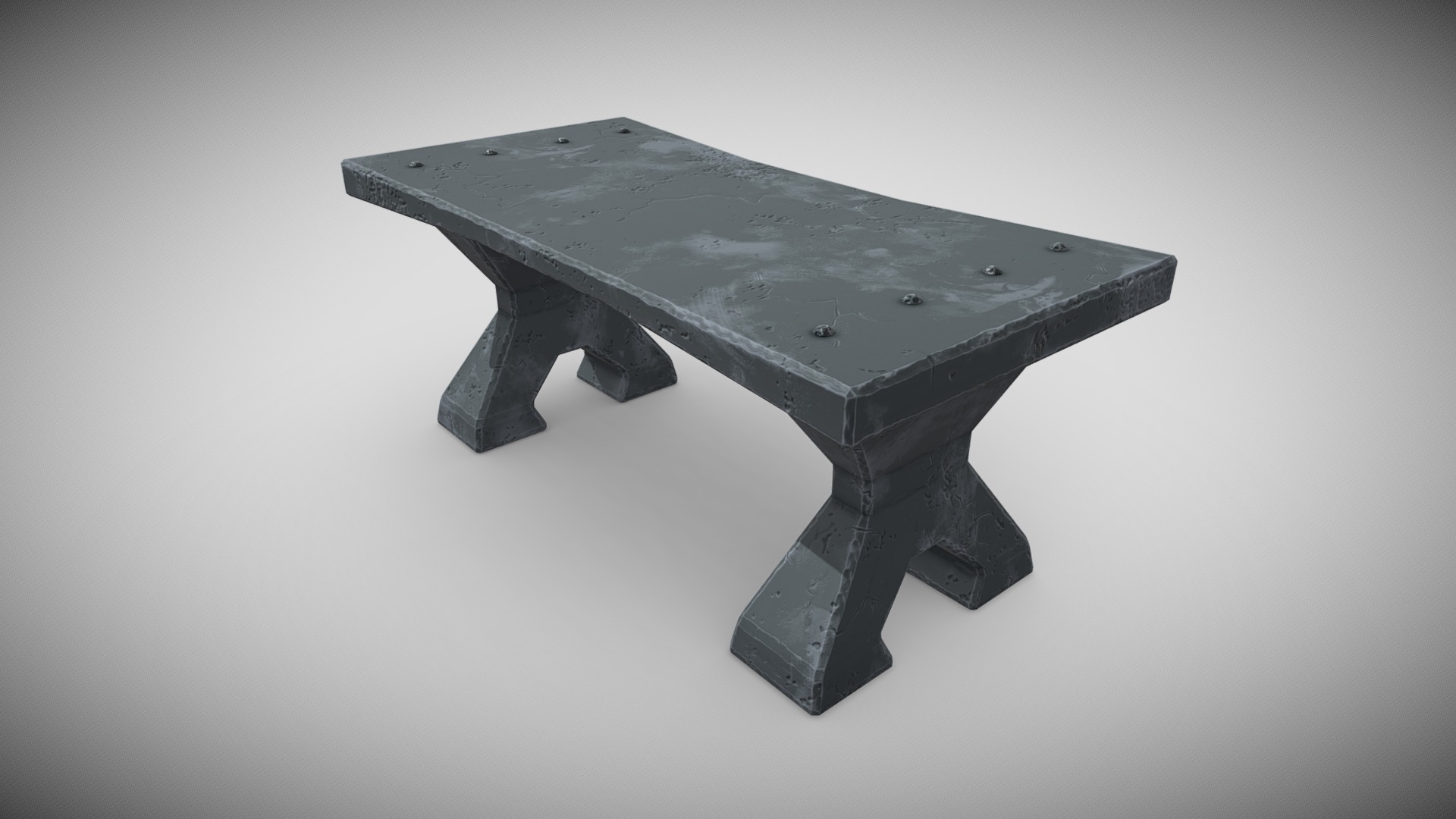 3D model Stylized Concrete Table - This is a 3D model of the Stylized Concrete Table. The 3D model is about a black and grey toy gun.