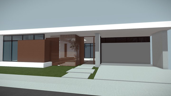 Casa 1 Piso Green House 3D Model