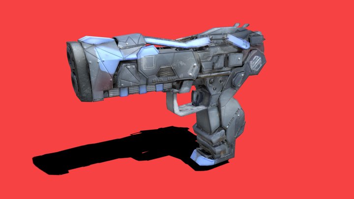 Scifi Pistol Fallout style 3D Model