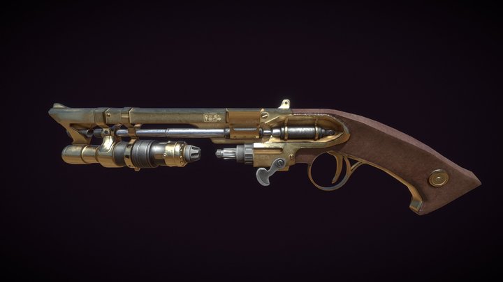 Ancient Egyptian-Style Handgun 3D Model